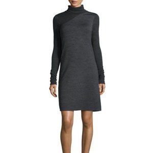 Theory Tajello Turtleneck Dress Charcoal Sz S